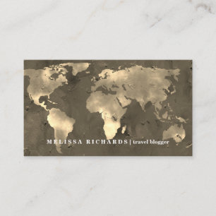 Carte du monde colorée Carte de visite de blog de