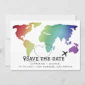 Carte du monde colorée Destination Mariage (Devant)