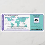 Carte du monde Croisière Billet de carte d'embarqu<br><div class="desc">Carte du monde avec billet de carte d'embarquement des bateaux de croisière pour votre invitation d'anniversaire. Avec une carte du monde dans le arrière - plan. Les couleurs sont dans le violet clair et le bleu Turquoise océanique. Si vous avez besoin de modifications à cette conception ou à cette disposition...</div>