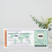 Carte du monde Croisière Carte du billet d'embarqu (Debout devant)