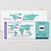 Carte du monde Croisière Carte du billet d'embarqu (Devant / Derrière)