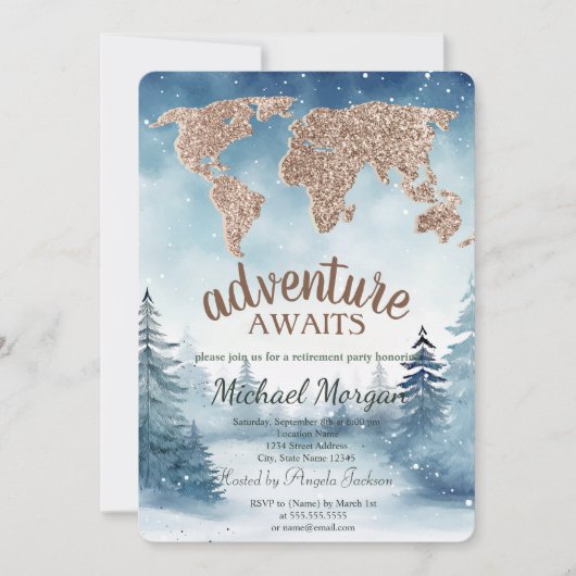 Carte du monde d'aventure attend monde bleu forêt (Devant)