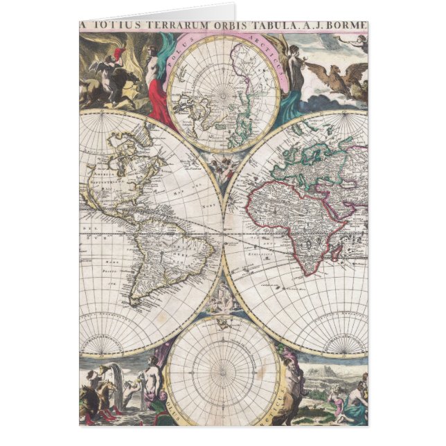 Carte du monde de Bormeester de 1685 (Devant)