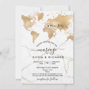 Carte du monde de destination de mariage cœur amov