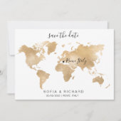 Carte du monde de destination de mariage Cœur amov (Devant)