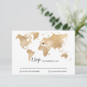 Carte du monde de destination de mariage Cœur amov (Debout devant)