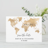 Carte du monde de destination de mariage cœur amov (Debout devant)
