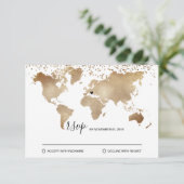 Carte du monde de destination de mariage Cœur amov (Debout devant)