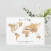 Carte du monde de destination de mariage en or ave (Debout devant)