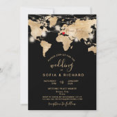 Carte du monde de destination de mariage Jar et Cœ (Devant)