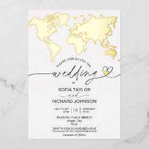 Carte du monde de destination de mariage Typograph