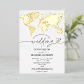 Carte du monde de destination de mariage Typograph (Debout devant)