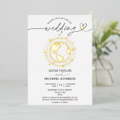 Carte du monde de destination de mariage Typograph (Debout devant)