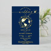 Carte du monde de destination de mariage typograph (Debout devant)