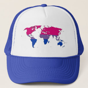 Carte du monde de la Bisexualité Casquette