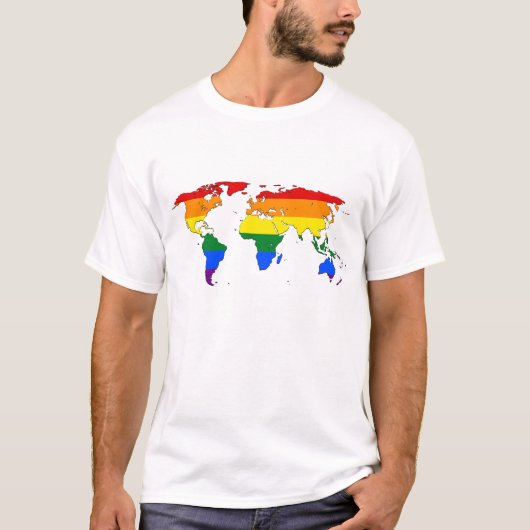 Carte du monde de la fierté LGBT T-Shirt (Devant)
