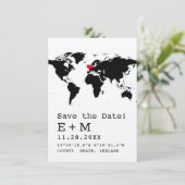 Carte du monde de la machine à écrire rétro avec d (Debout devant)