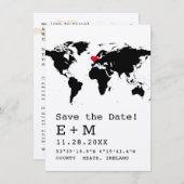 Carte du monde de la machine à écrire rétro avec d (Devant / Derrière)