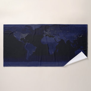 Carte du monde de la Terre : lumières de la ville