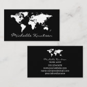 Carte du monde de l'agent de voyage en noir et bla (Devant / Derrière)