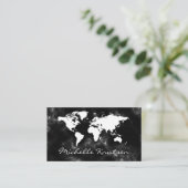 Carte du monde de l'agent de voyage en noir et bla (Debout devant)