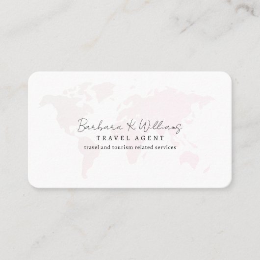 Carte du monde de l'agent de voyage rose pâle (Devant)