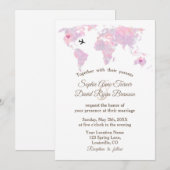 Carte du monde de l'aquarelle de mariage de destin (Devant / Derrière)