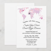 Carte du monde de l'aquarelle de mariage de destin (Devant / Derrière)