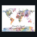 Carte du monde de l'aquarelle poster de l'art abst<br><div class="desc">Affiche du monde de l'aquarelle amusante. Conçu par The Arty Apples Limited</div>