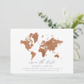 Carte du monde de l'aquarelle rouille mariage (Debout devant)