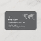Carte du monde de l'avion de l'agent de voyage gri (Dos)