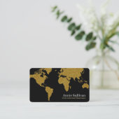 Carte du monde de l'or Surdimensionné Noir interna (Debout devant)