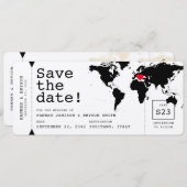 Carte du monde de machine à écrire rétro Carte d'e (Devant / Derrière)