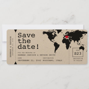 Carte du Monde de Machine à Écrire Rétro Carte d'E