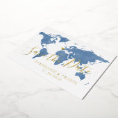 Carte du monde de mariage de destination Bleu Enre (Rotation)