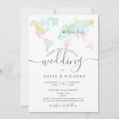 Carte du monde de mariage de destination Invitatio (Devant)