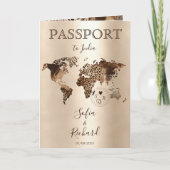 Carte du monde de mariage de safari boho léopard P (Devant)