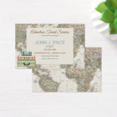 Carte du monde de voyage Agent Moderne Brown Bleu  (Bureau)