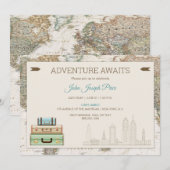 Carte du monde de voyage aventure moderne (Devant / Derrière)