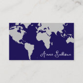 Carte du monde de voyage bleu foncé (Devant)