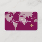 Carte du monde de voyage de l'avion sur la couleur (Devant)