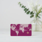 Carte du monde de voyage de l'avion sur la couleur (Debout devant)