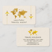 Carte du monde de voyage international Gold Partie (Devant / Derrière)