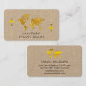 Carte du monde de voyage international Gold Partie (Devant / Derrière)