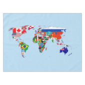 Carte du monde des drapeaux nappe (Devant (Horizontal))