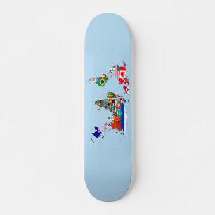 Carte du monde des drapeaux Skateboard