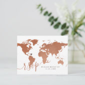 Carte du monde du cuivre Destination de voyage RSV (Debout devant)