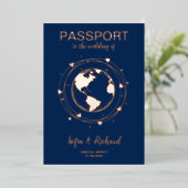 Carte du monde du Mariage de passeport Destination (Debout devant)