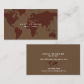 carte du monde du voyage élégant sur brunch (Devant / Derrière)