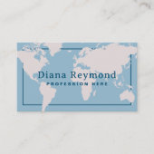 Carte du monde Élégant Carte de visite bleu clair (Devant)